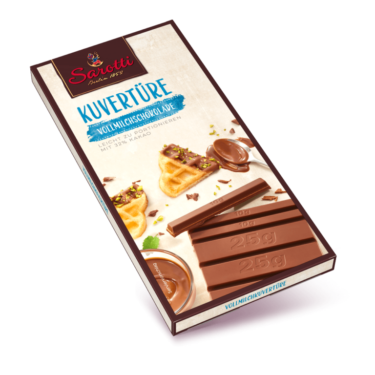 Sarotti Vollmilch Kuvertüre, leicht portionierbar, zum Backen und Genießen Sarotti Vollmilch Kuvertüre, leicht portionierbar, zum Backen und Genießen